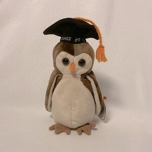 ⭐️ Vintage 1998 Wise The Owl Class Of ‘98 Graduation Ty Beanie Baby